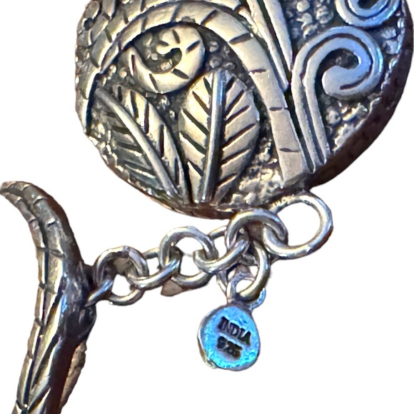 Stunning ornate scroll work design antiqued SILPADA sterling disk link bracelet - Picture 4 of 9